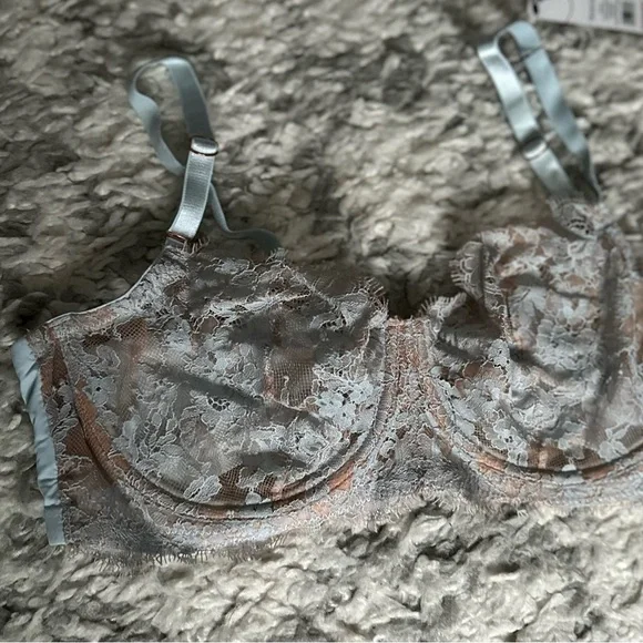 ‼️RARE‼️🎸Skarlett Blue x Intimately🎸🔥NWT🔥Entice Balconette Bra in Mist—36D